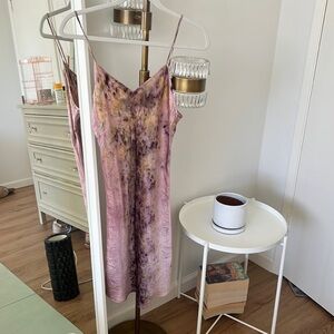 Silk flower dyed slip dress